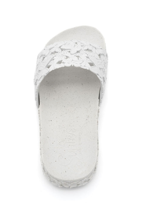 water-friendly white slide sandals