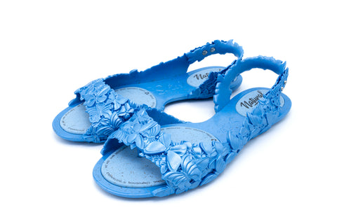 Glossy Blue Casual Sandals Womens Footwear