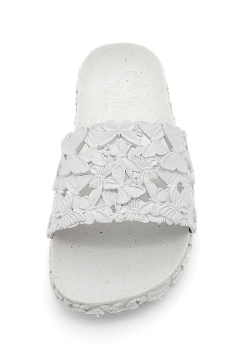 Elegant white slide sandals