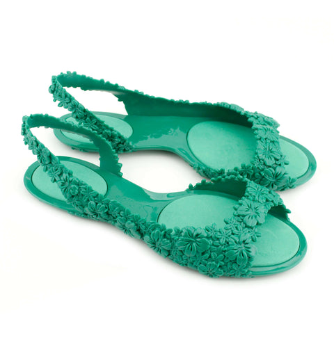 Sunies Hawaii Green Flat Sandals for Women